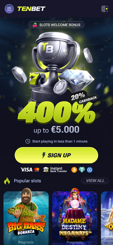 TenBet Casino Capture d’écran pour mobile
